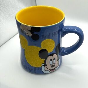 Disney Parks Mickey Mouse Quotes Glass Beaded Ceramic Mug Oh‎ Boy Blue Yellow